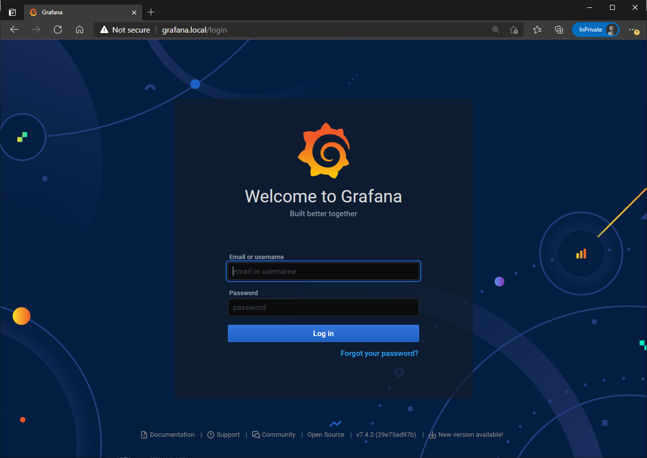Grafana Login Page