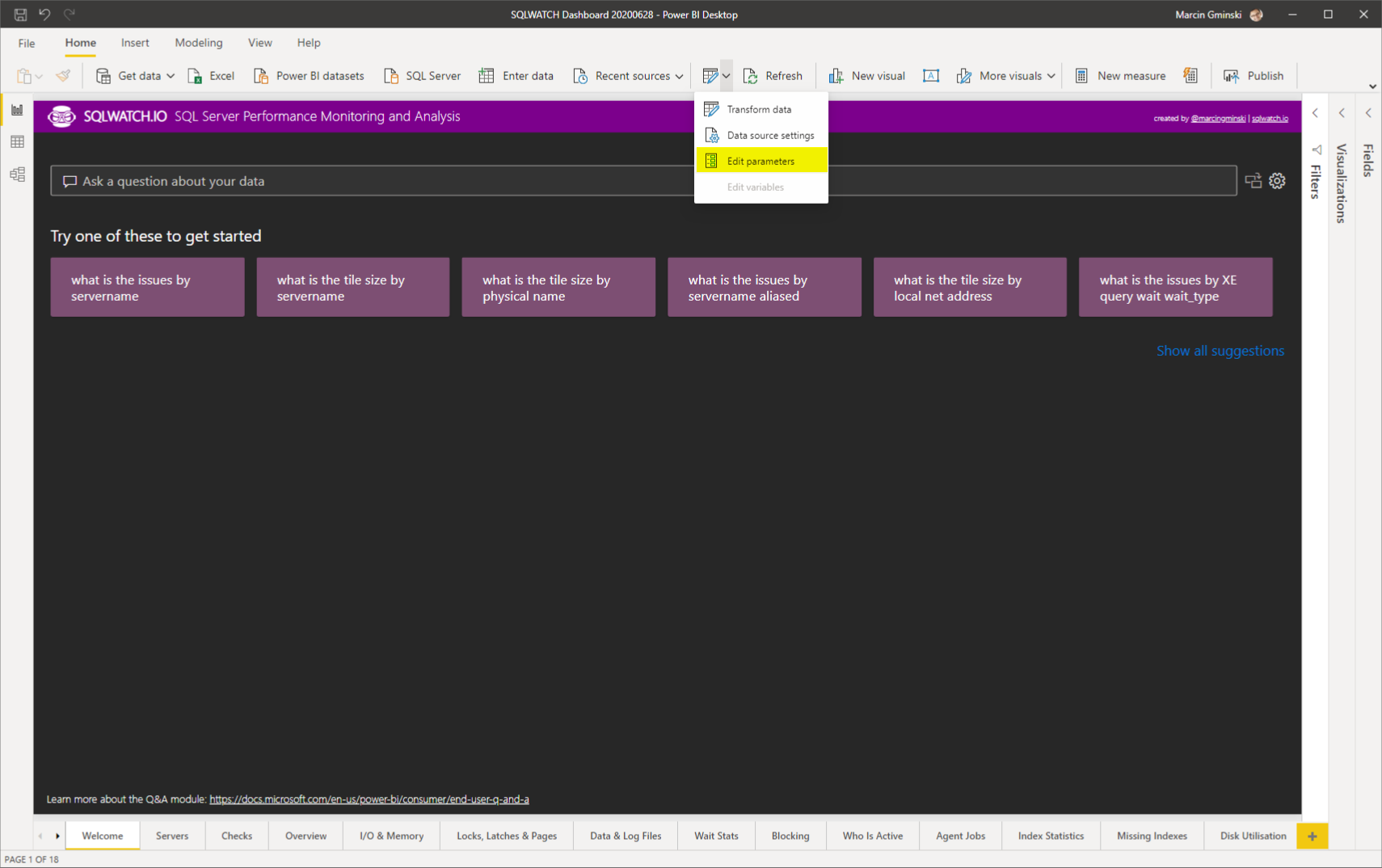 PowerBI Parameters Edit